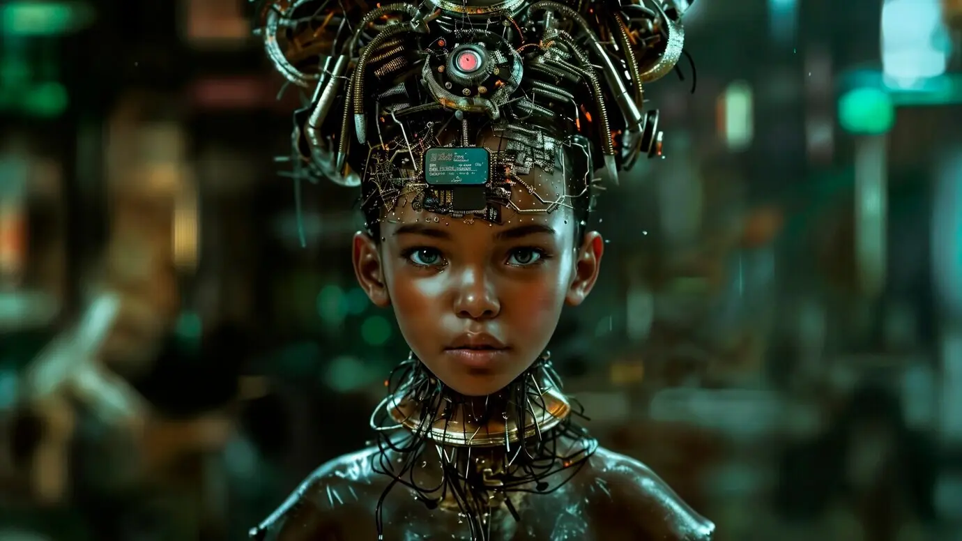 Digitale Kunst eines KI-Technologie-Hintergrunds